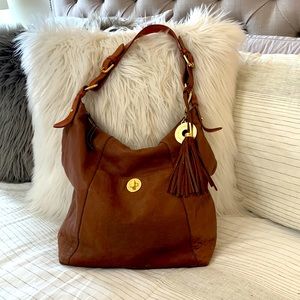 Isaac Mizrahi genuine leather brown purse